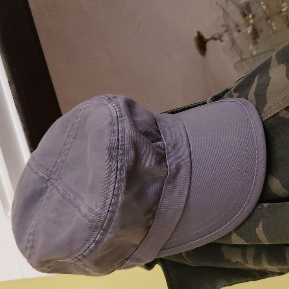 Gray Army Hat with Adjustable Velcro One Size Fits All